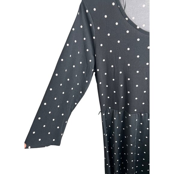 NY Collection Polka Dot Black & White Womens Dress Size XL - Picture 6 of 12